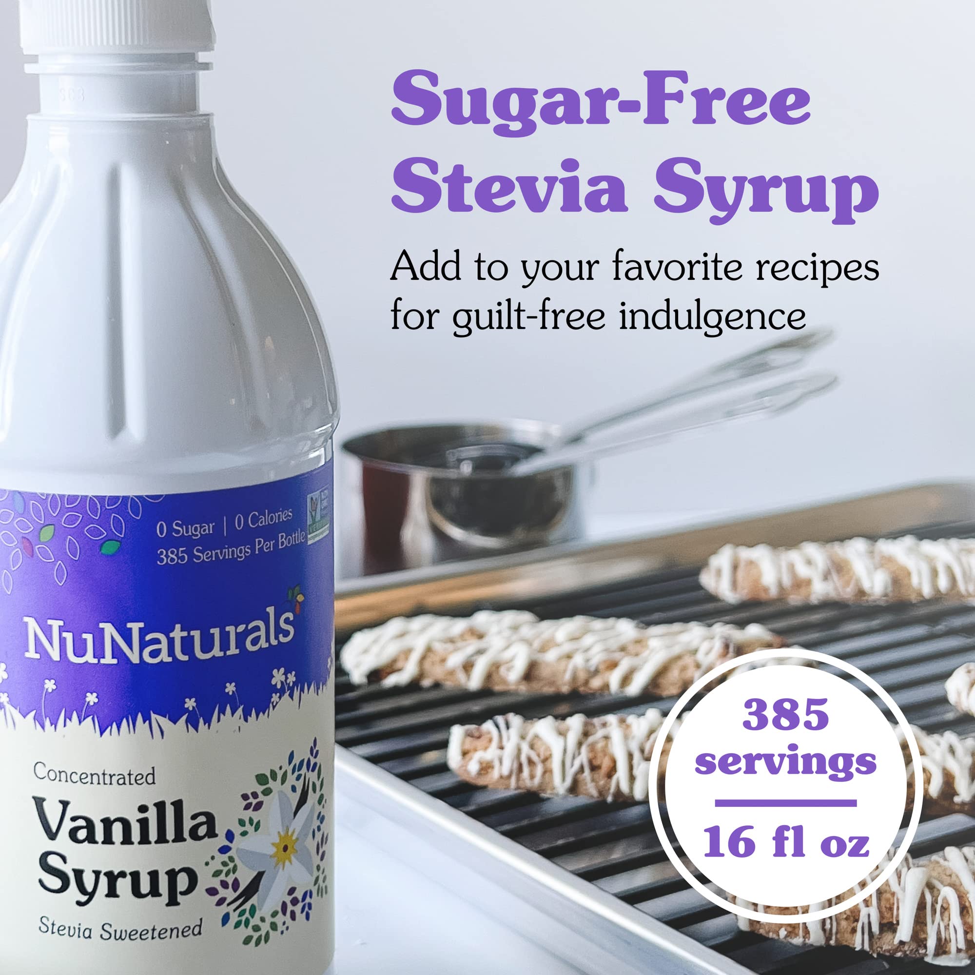 Foto 2 | Sirope De Stevia Nunaturals  Edulcorante Sin Azúcar  Vainilla  473 Ml - Venta Internacional.