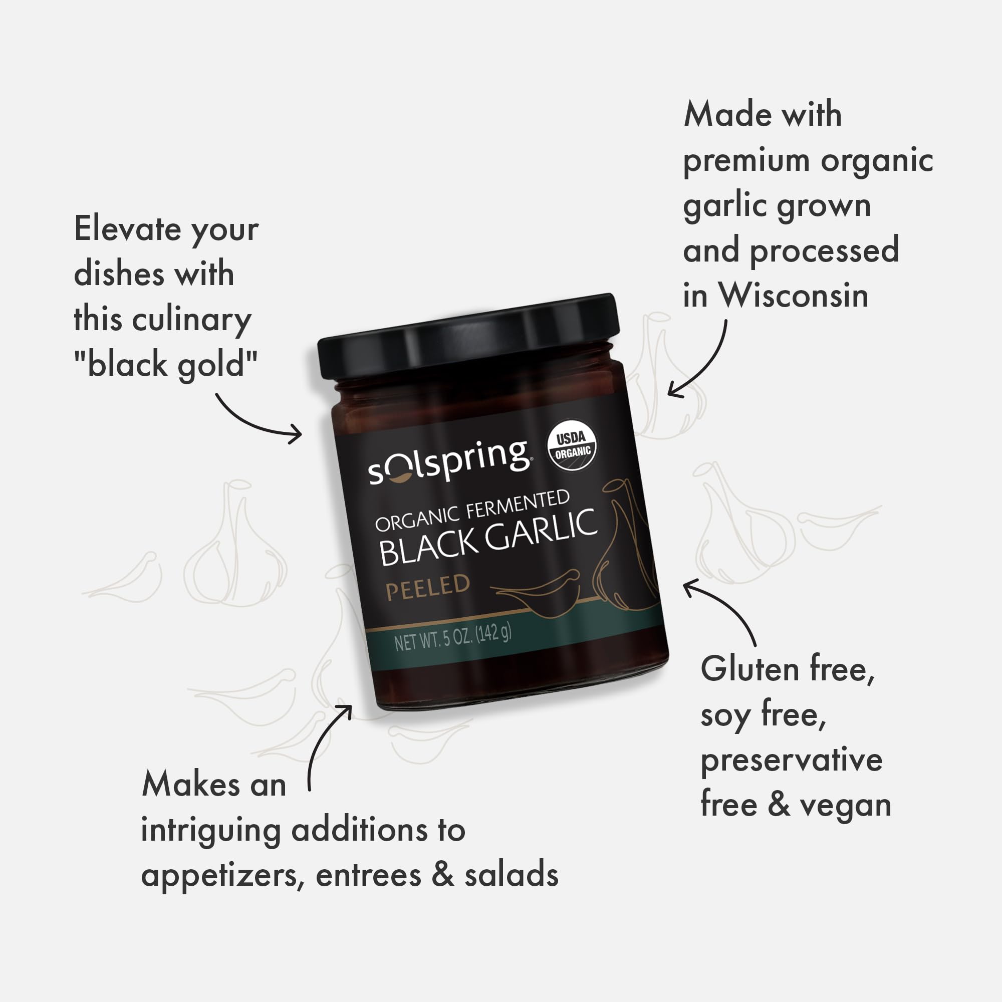 Foto 4 pulgar | Ajo Negro Fermentado Dr. Mercola Solspring Organic 150 Ml - Venta Internacional.