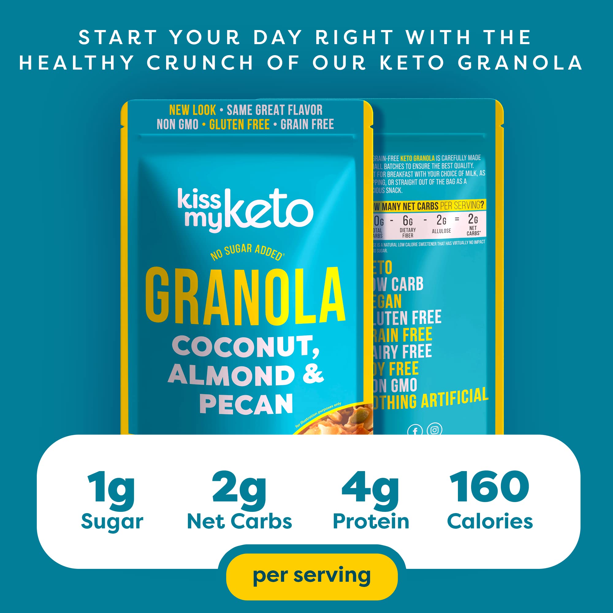 Foto 4 pulgar | Granola Cereal Kiss My Keto  Coco  Almendras Y Nueces  Bajas En Carbohidratos - Venta Internacional.