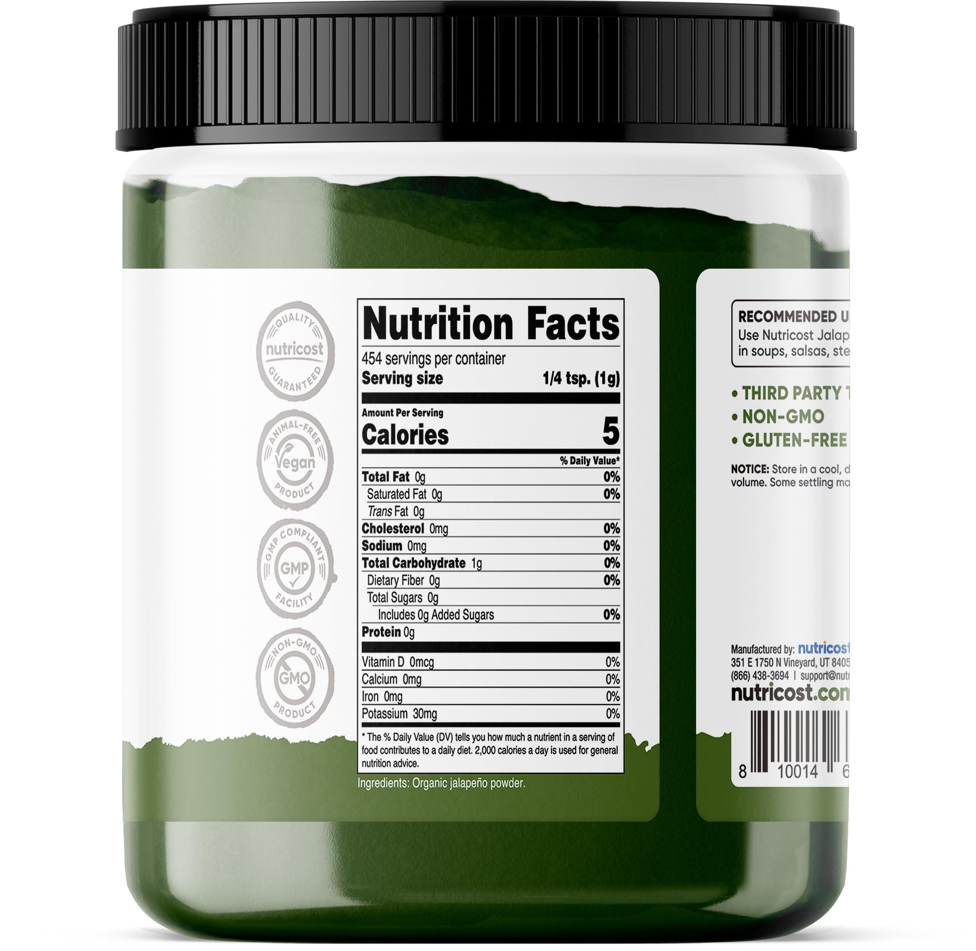 Foto 5 | Jalapeño En Polvo Nutricost Pantry  454 G De Jalapeño Puro En Polvo - Venta Internacional.
