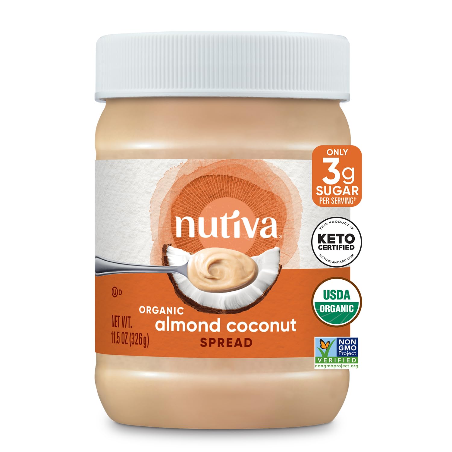 Foto 2 pulgar | Unte Nutiva Almond Coconut Organic 340 Ml 3 G De Azúcar Cetogénico - Venta Internacional.