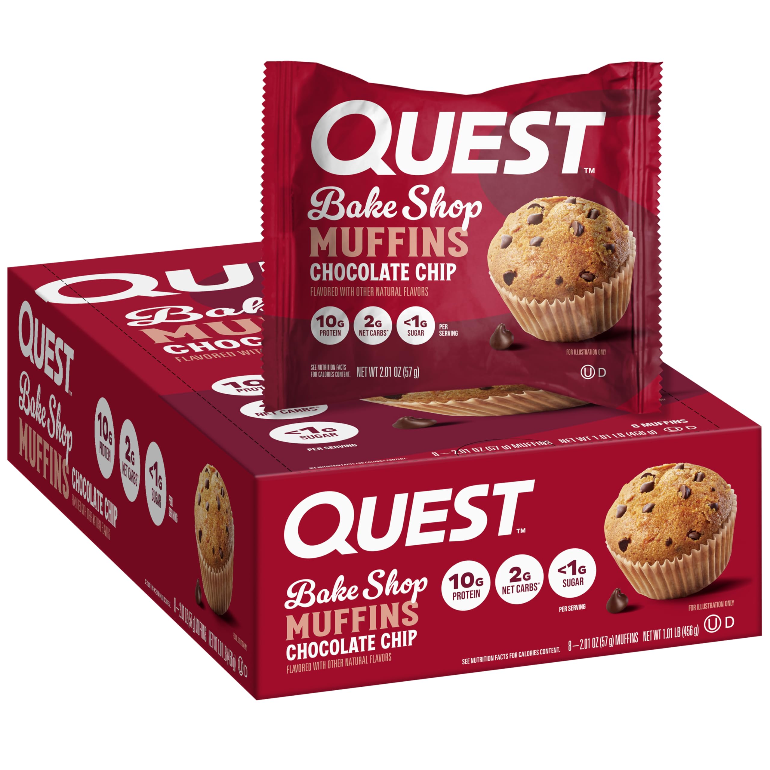 Foto 2 pulgar | Muffins Quest Bake Shop Con Chispas De Chocolate  10 G De Proteína  8 Unidades - Venta Internacional.
