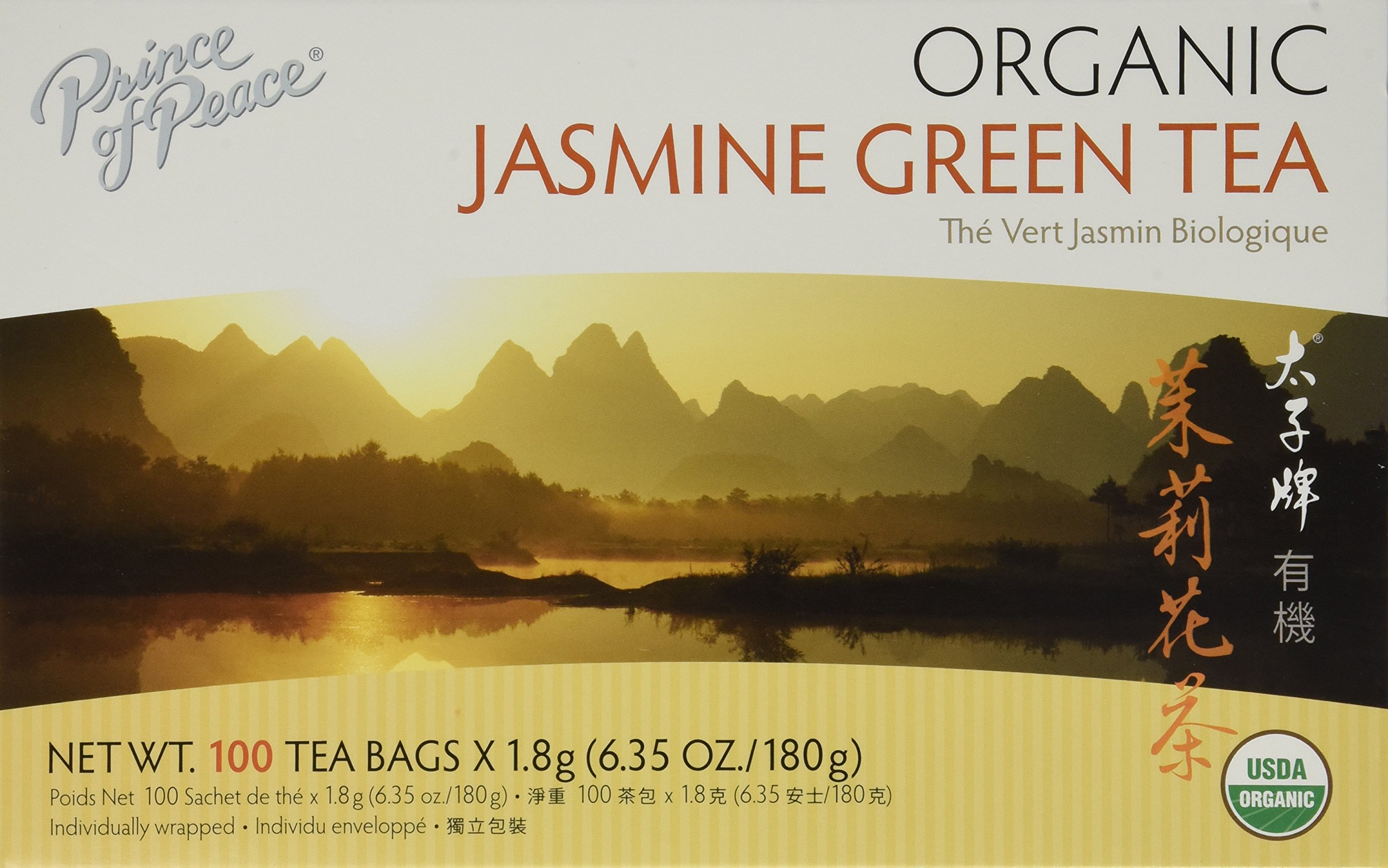 Foto 2 pulgar | 100 Bolsitas De Té Orgánico Verde Jazmín De Tea Prince Of Peace - Venta Internacional.
