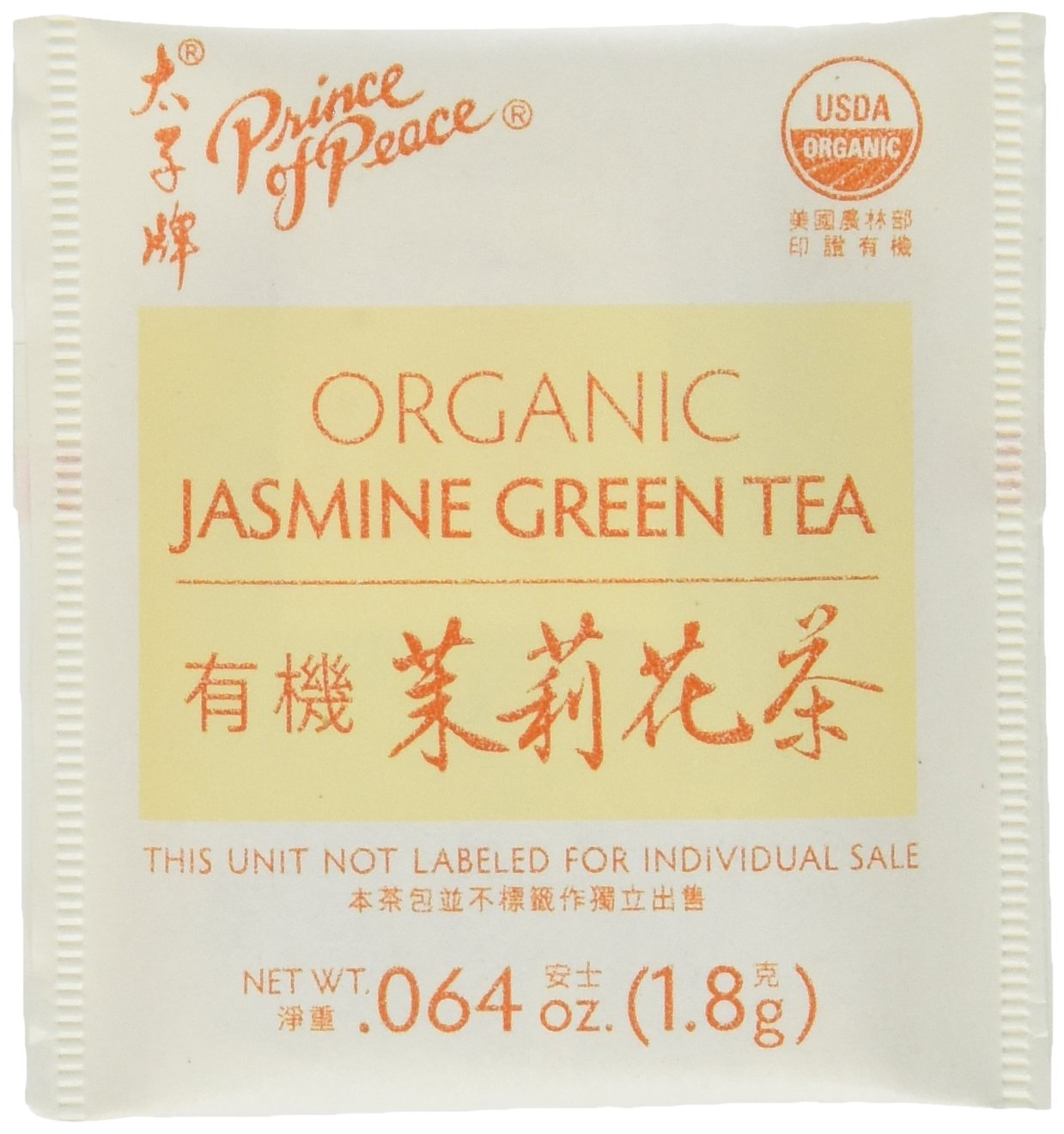 Foto 3 pulgar | 100 Bolsitas De Té Orgánico Verde Jazmín De Tea Prince Of Peace - Venta Internacional.