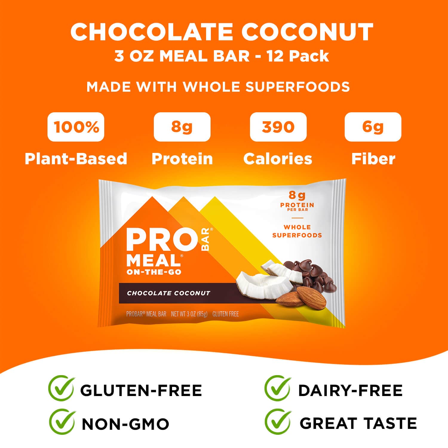 Foto 5 pulgar | Barra Energetica Chocolate  Coco  Sin Ogm  Sin Gluten  12 X 390 Kcal - Venta Internacional.