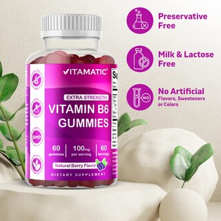 Foto 4 | Suplemento Vitamático De Vitamina B6 En Gomitas De 100 Mg, 60 Unidades, X2 - Venta Internacional.