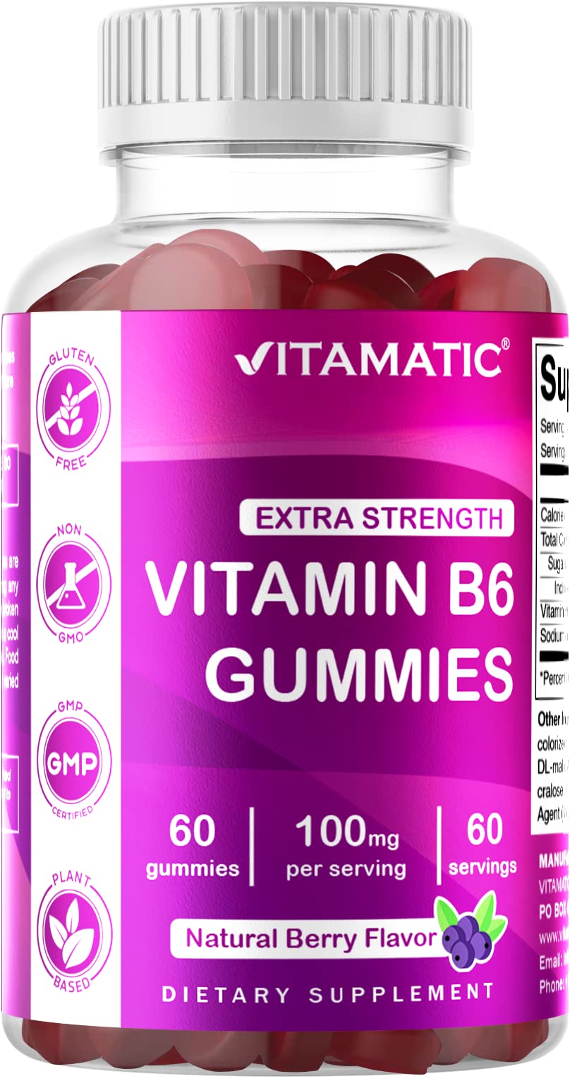 Foto 7 pulgar | Suplemento Vitamático De Vitamina B6 En Gomitas De 100 Mg, 60 Unidades, X2 - Venta Internacional.