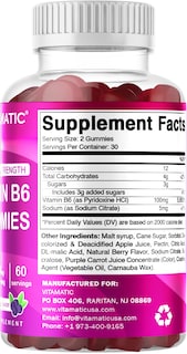 Foto 7 | Suplemento Vitamático De Vitamina B6 En Gomitas De 100 Mg, 60 Unidades, X2 - Venta Internacional.