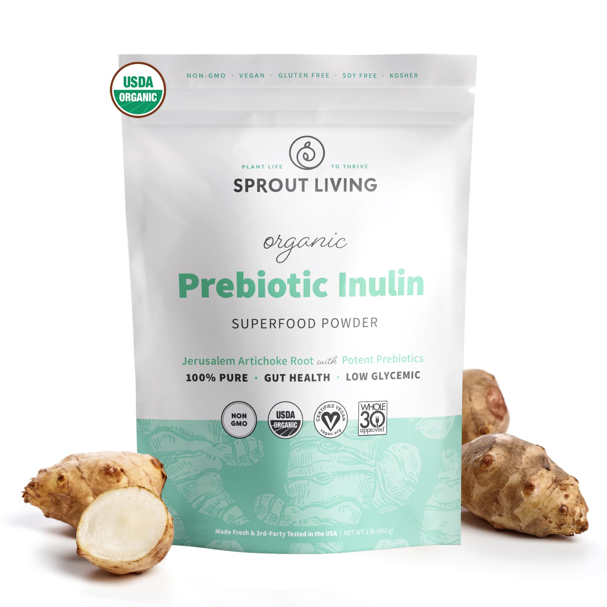 Foto 2 pulgar | Polvo Prebiótico Sprout Living Organic Inulin 454 G - Venta Internacional.
