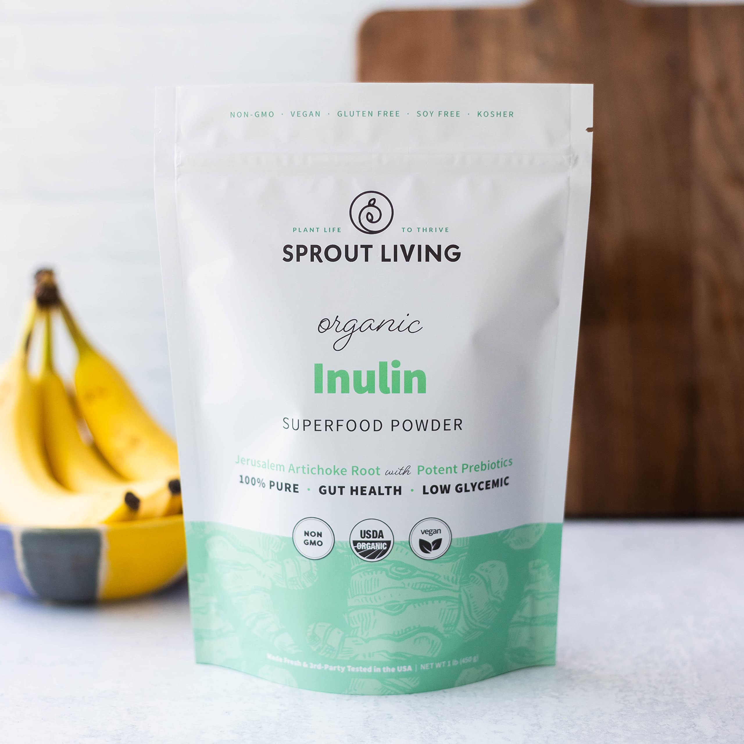 Foto 3 pulgar | Polvo Prebiótico Sprout Living Organic Inulin 454 G - Venta Internacional.