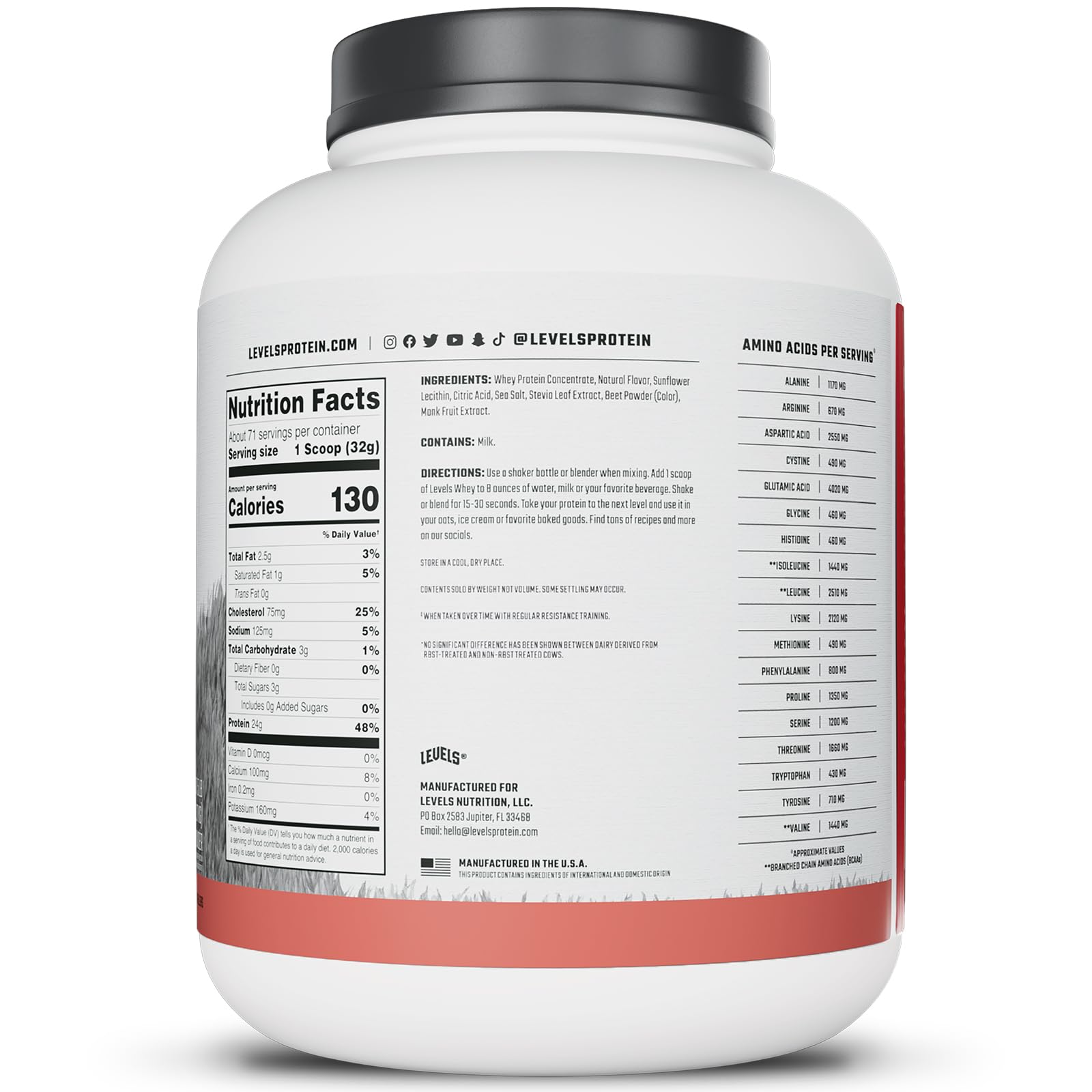 Foto 8 pulgar | Niveles De Proteína De Suero En Polvo De Fresas Alimentadas Con Pasto: 2 27 Kg - Venta Internacional.