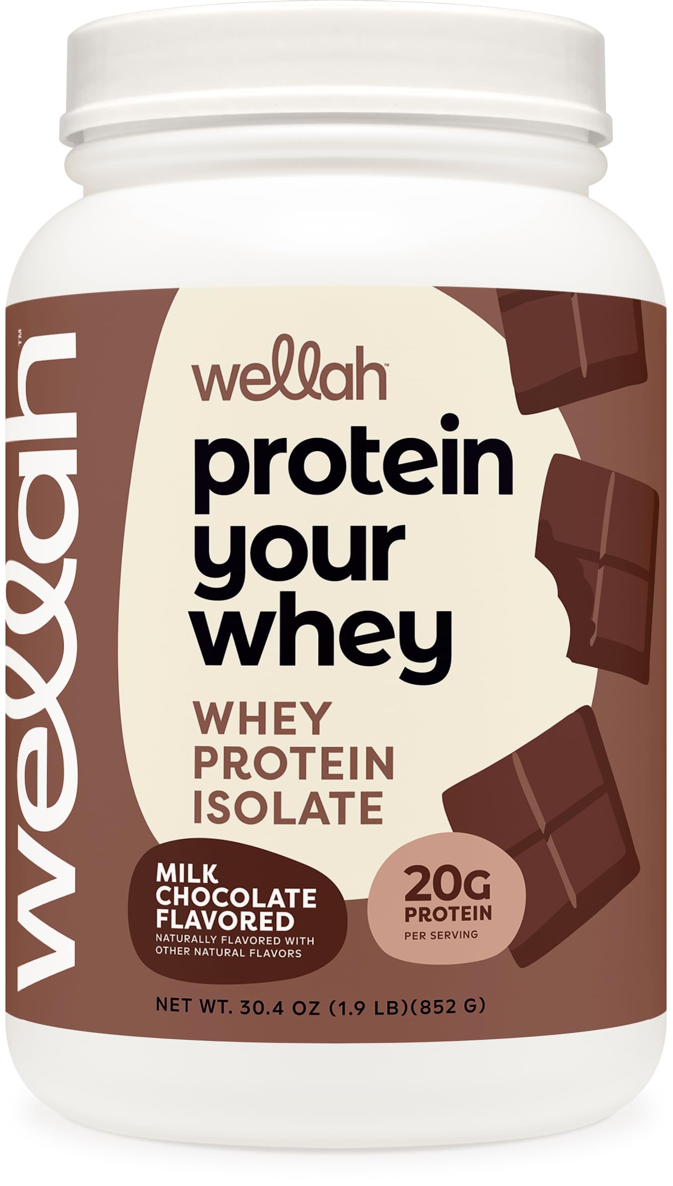 Foto 2 pulgar | Whey Protein Wellah Protein Your Whey Milk Chocolate 30 Porciones - Venta Internacional.