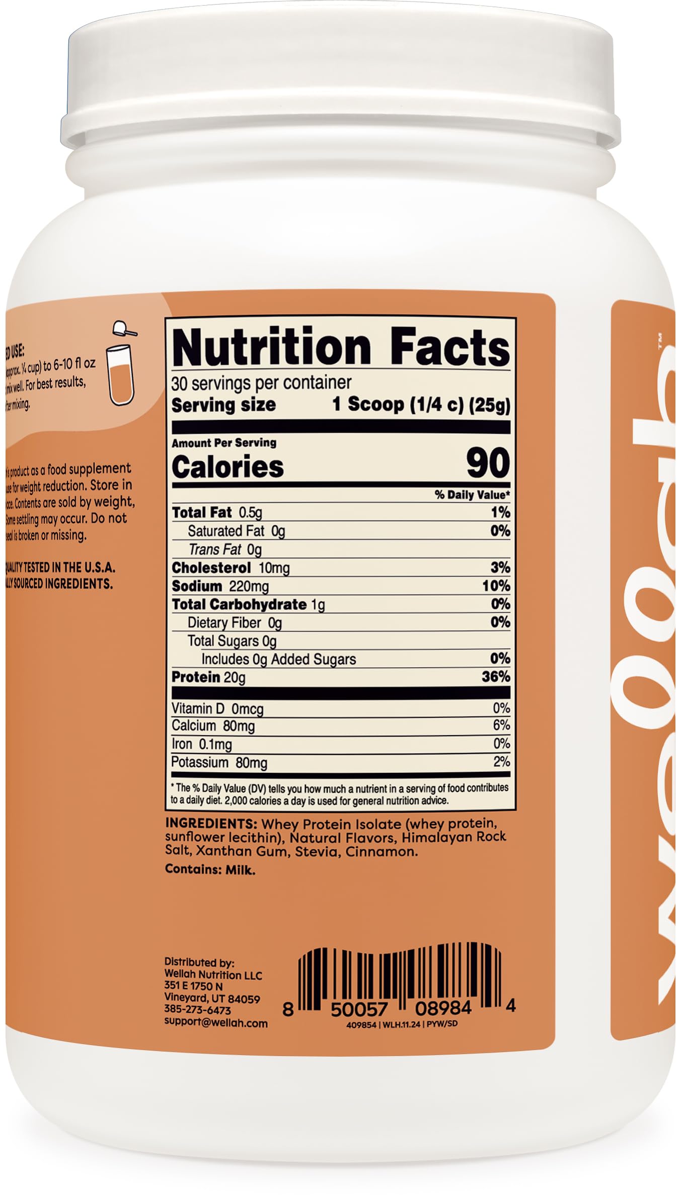 Foto 4 | Proteína De Suero Wellah Protein Your Whey Wpi Snickerdoodle 30 Raciones - Venta Internacional.