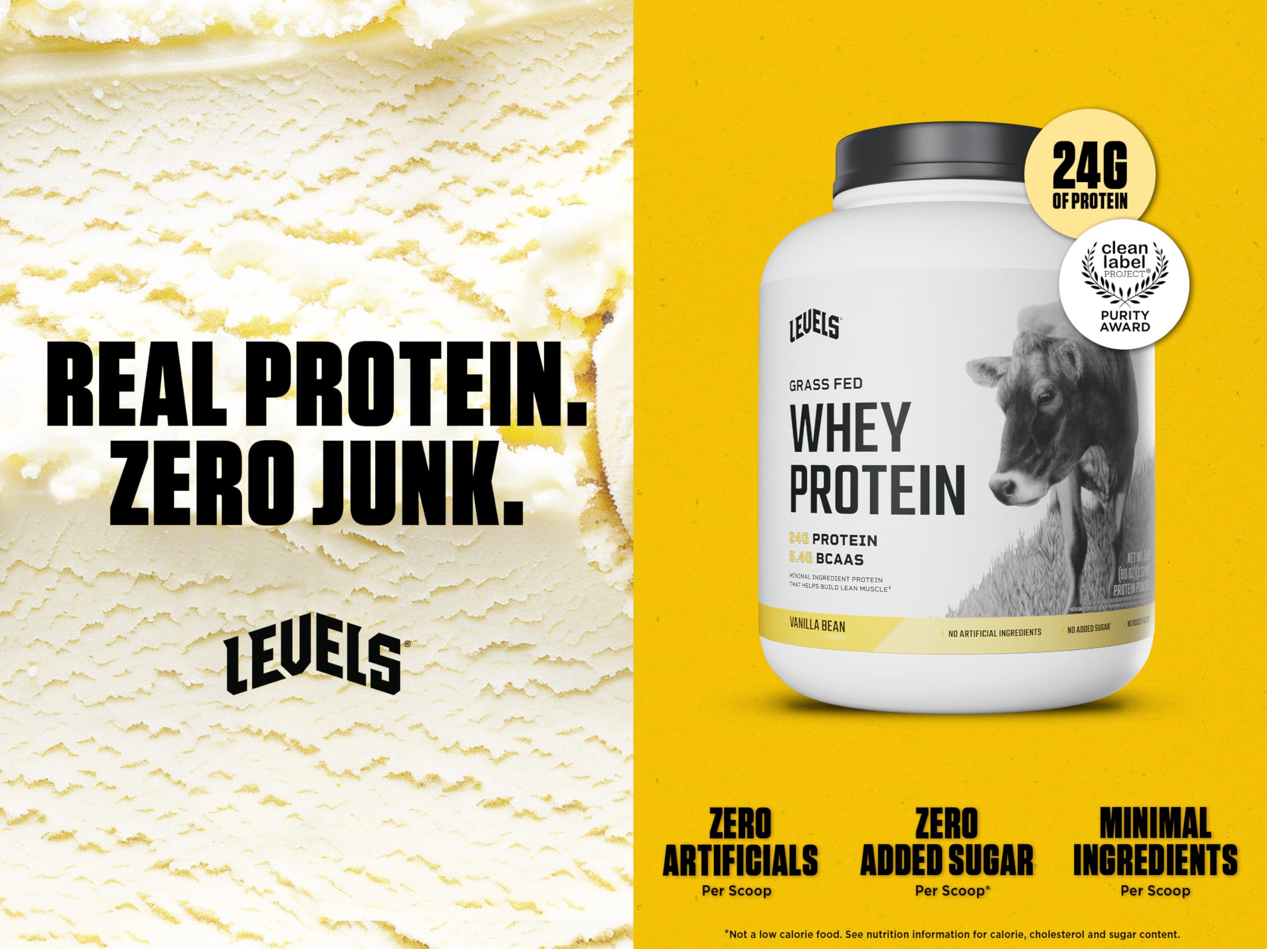 Foto 3 pulgar | Niveles De Proteína De Suero En Polvo  Vainilla Alimentada Con Pasto: 2 27 Kg - Venta Internacional.