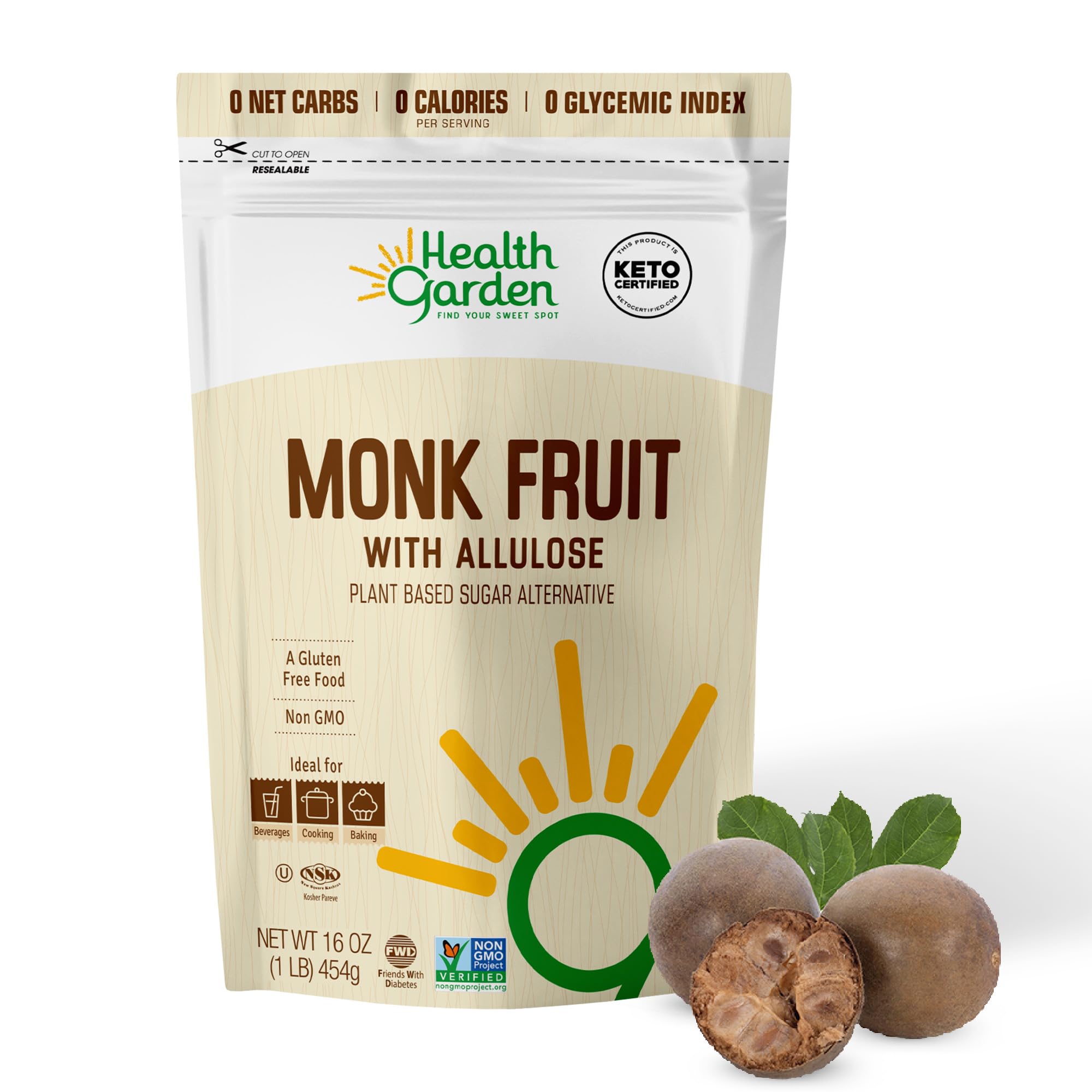 Foto 2 pulgar | Sugar Alternative Health Garden Monk Fruit Con Alulosa 454 G - Venta Internacional.