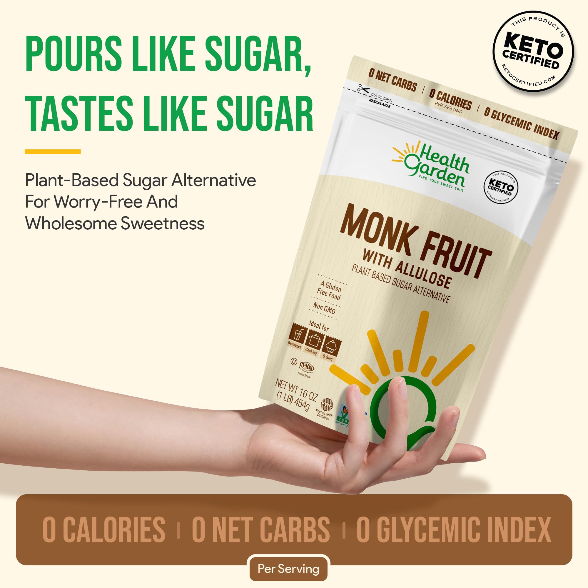 Foto 4 pulgar | Sugar Alternative Health Garden Monk Fruit Con Alulosa 454 G - Venta Internacional.