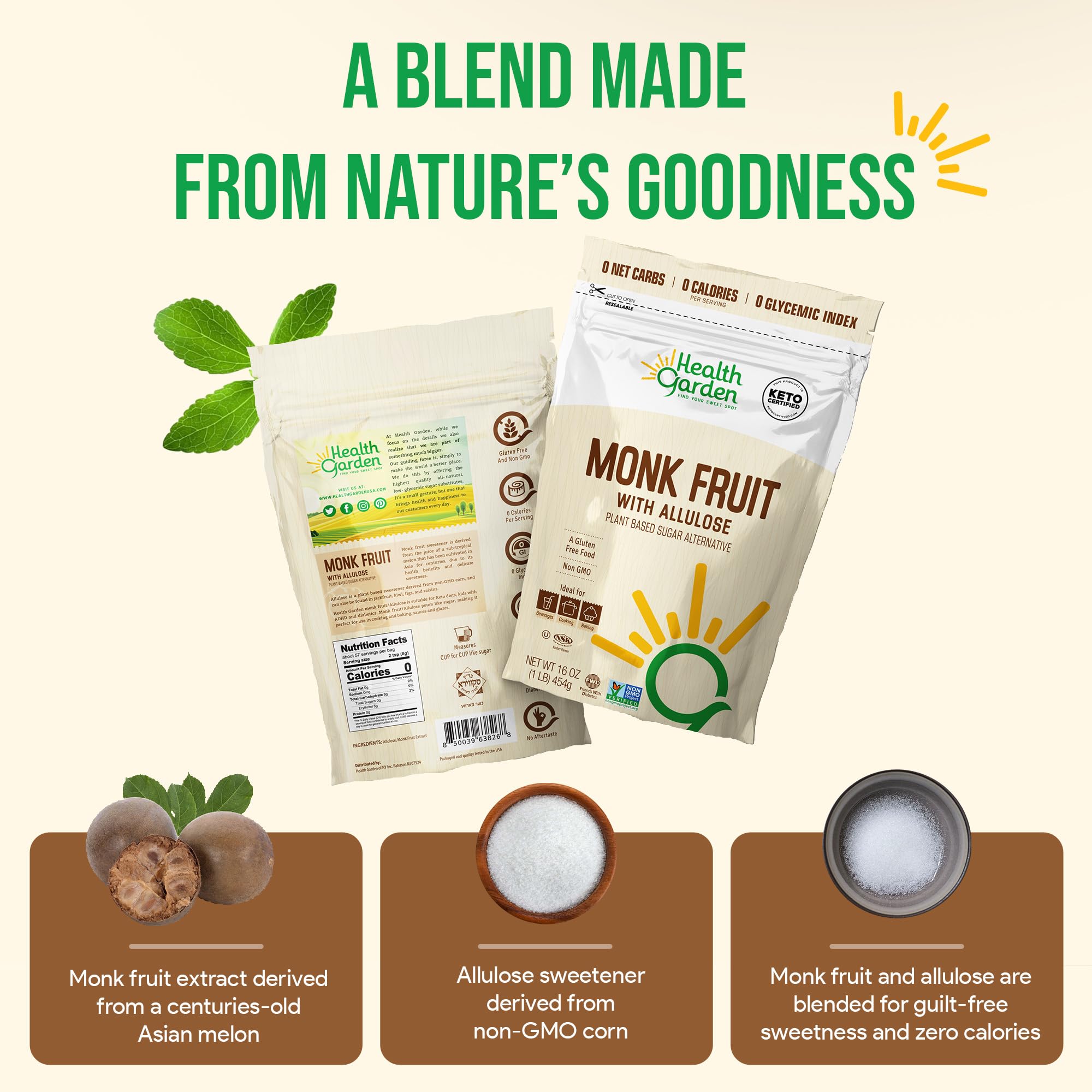 Foto 6 | Sugar Alternative Health Garden Monk Fruit Con Alulosa 454 G - Venta Internacional.