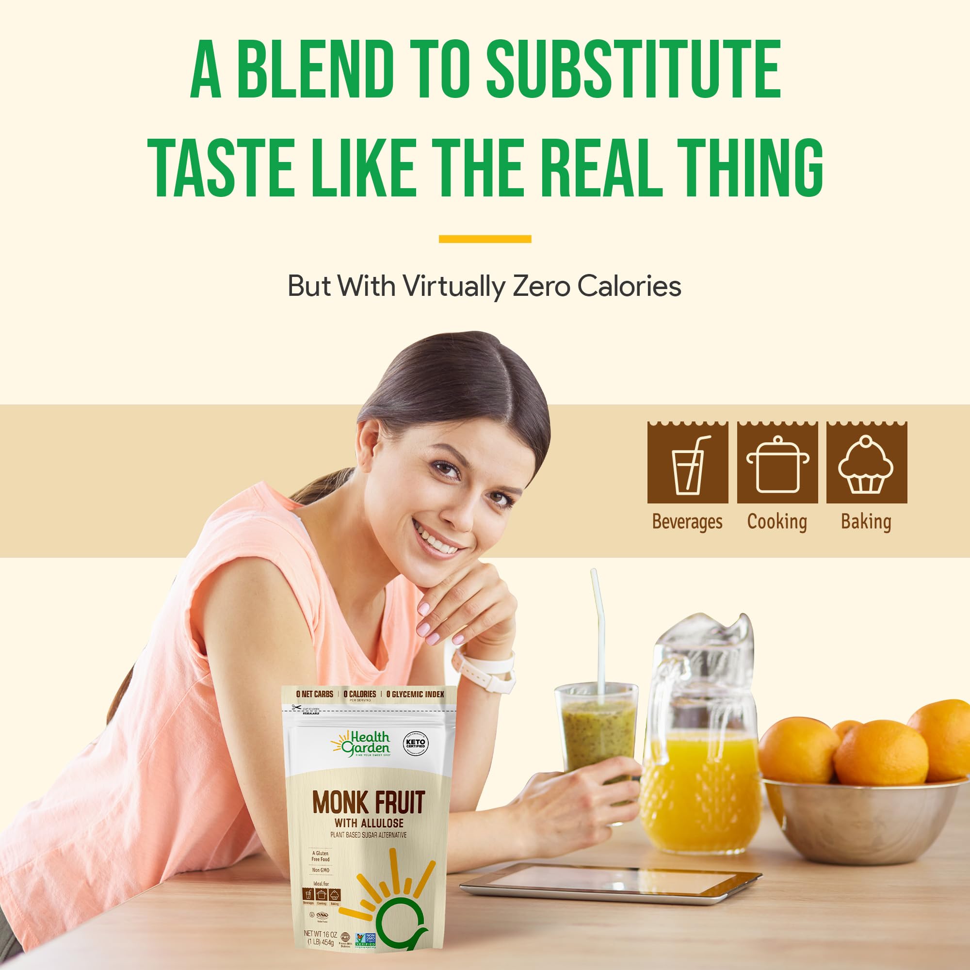 Foto 7 | Sugar Alternative Health Garden Monk Fruit Con Alulosa 454 G - Venta Internacional.