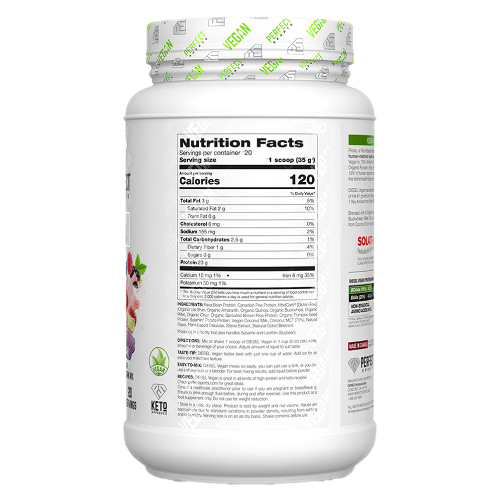 Foto 3 pulgar | Proteína En Polvo Perfect Sports Diesel Vegan 700 G Very Berry - Venta Internacional.