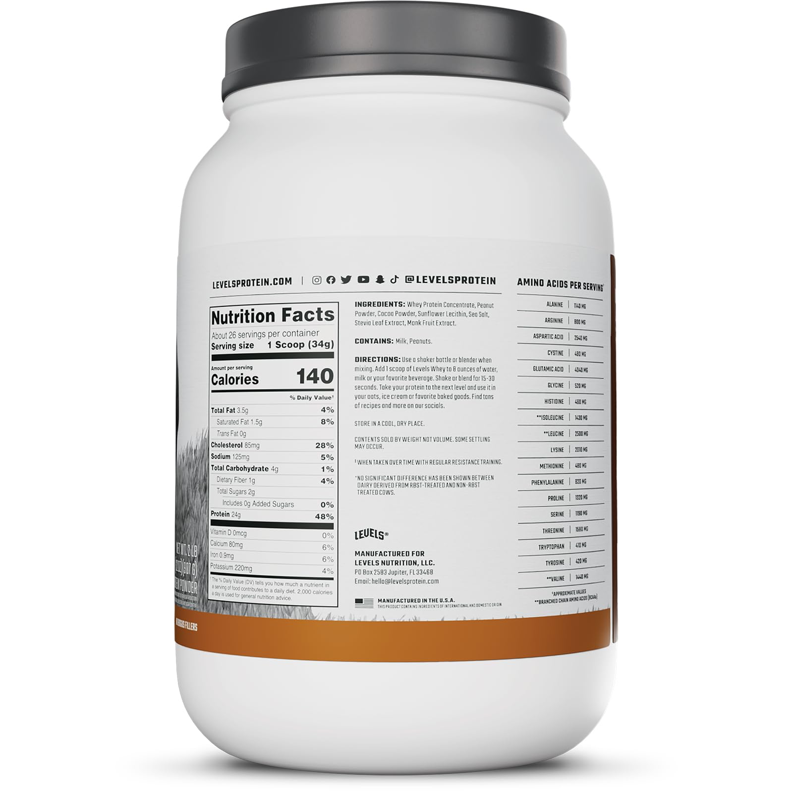 Foto 8 pulgar | Niveles De Proteína De Suero En Polvo De Animales Alimentados Con Pasto  24 G  Chocolate  1 Kg - Venta Internacional.