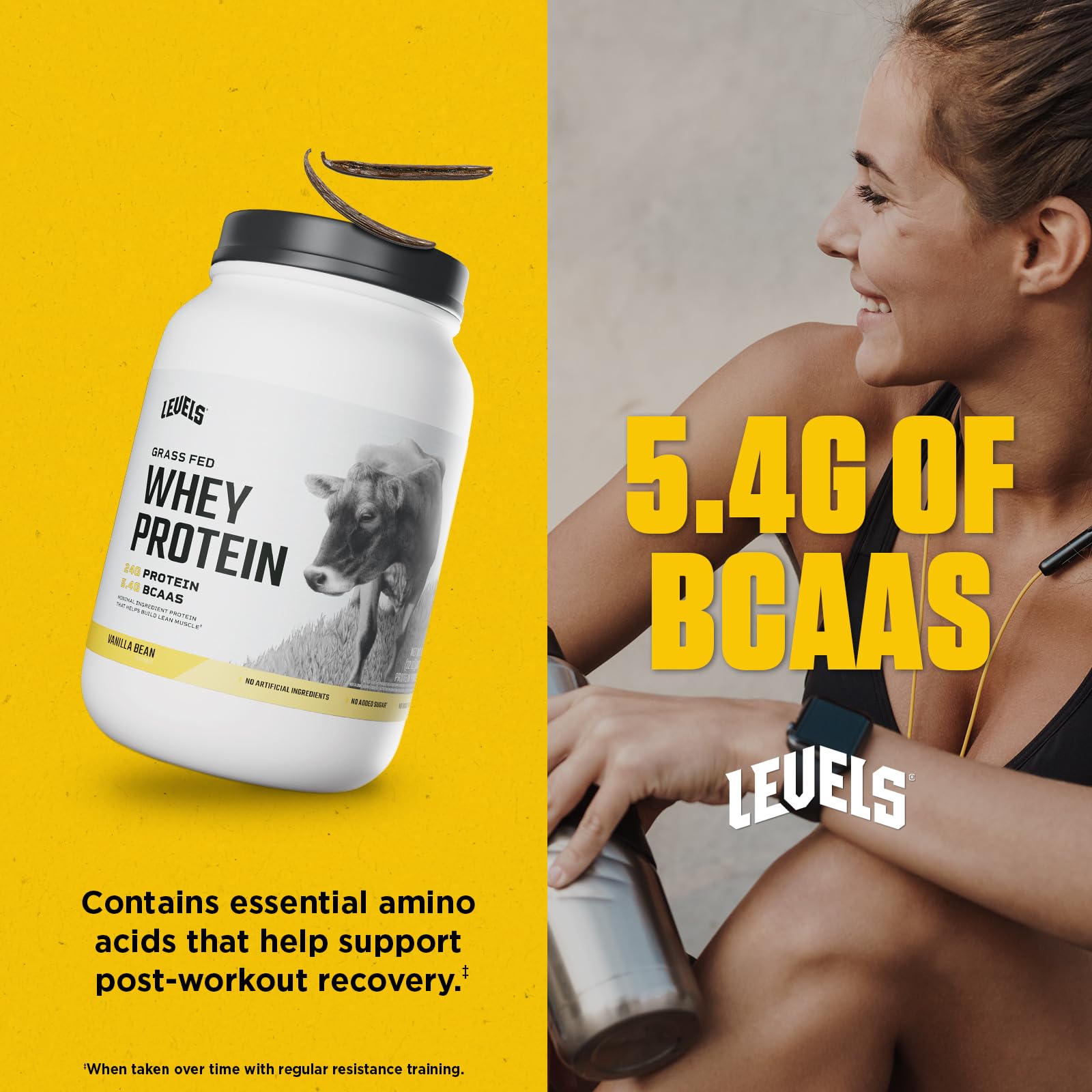 Foto 5 | Niveles De Proteína De Suero En Polvo  Vainilla Alimentada Con Pasto  907 G - Venta Internacional.