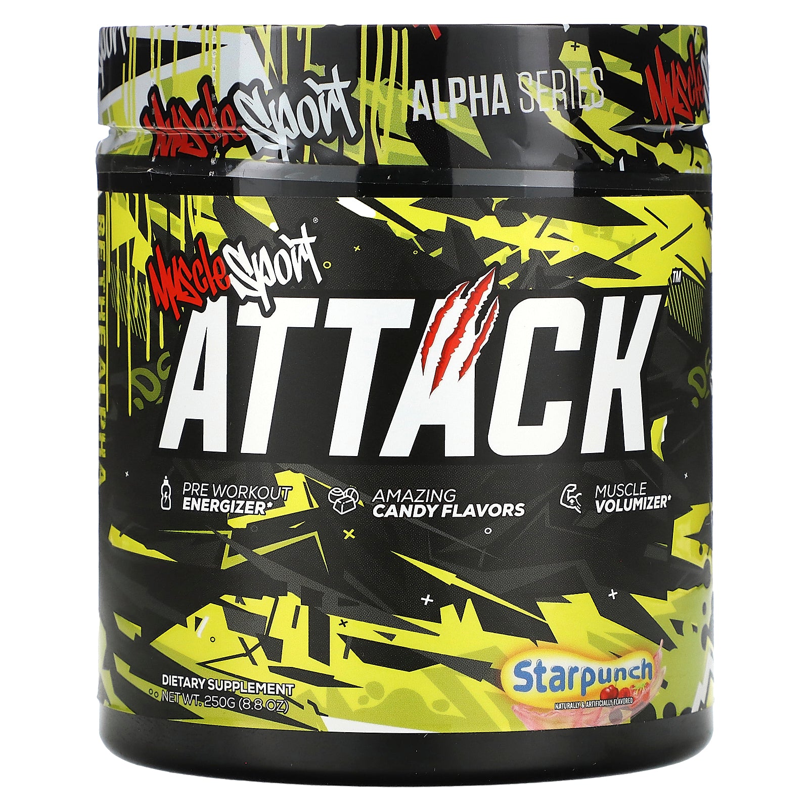 Foto 2 pulgar | Energizante Preentrenamiento Musclesport Attack Starpunch 250 G - Venta Internacional.