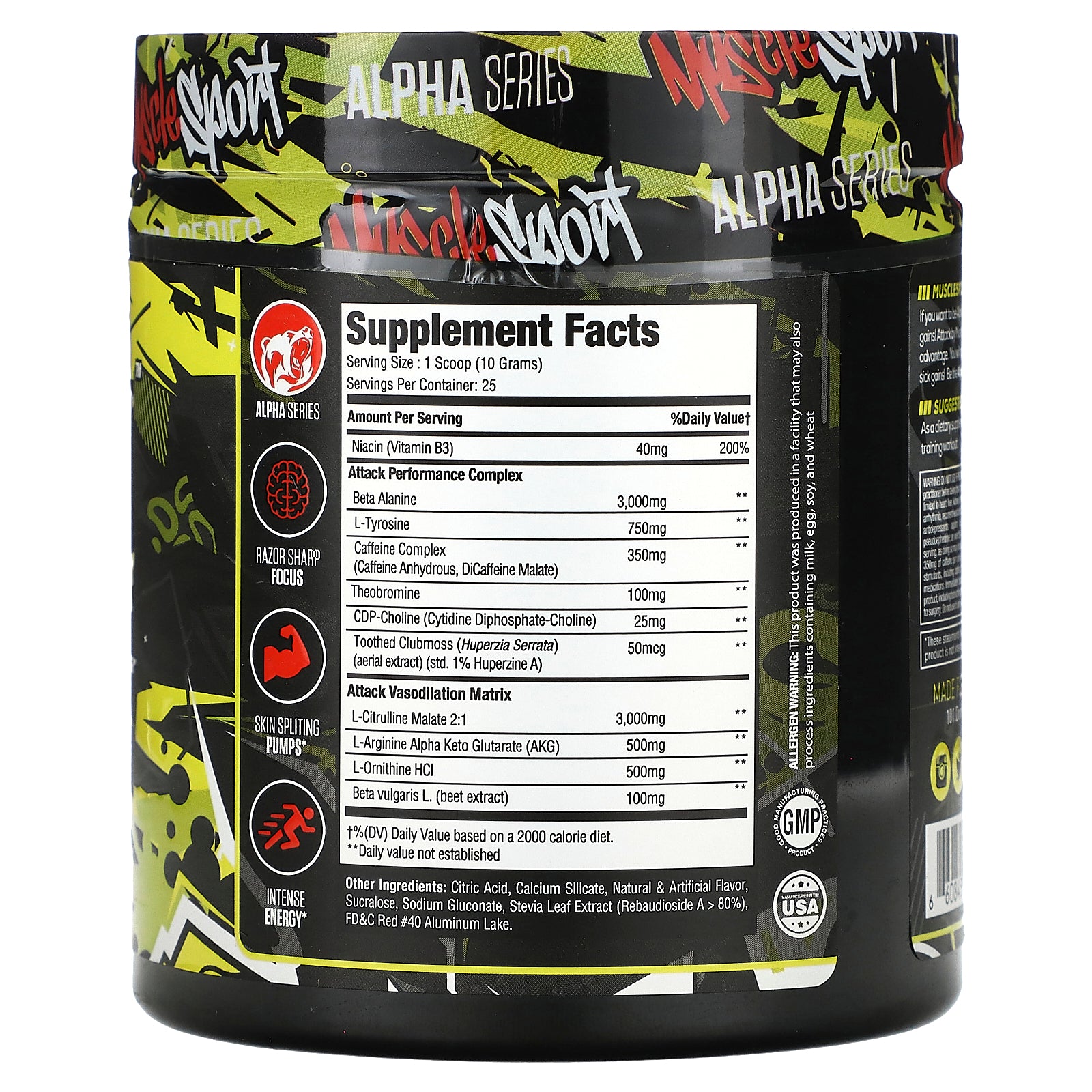 Foto 3 pulgar | Energizante Preentrenamiento Musclesport Attack Starpunch 250 G - Venta Internacional.