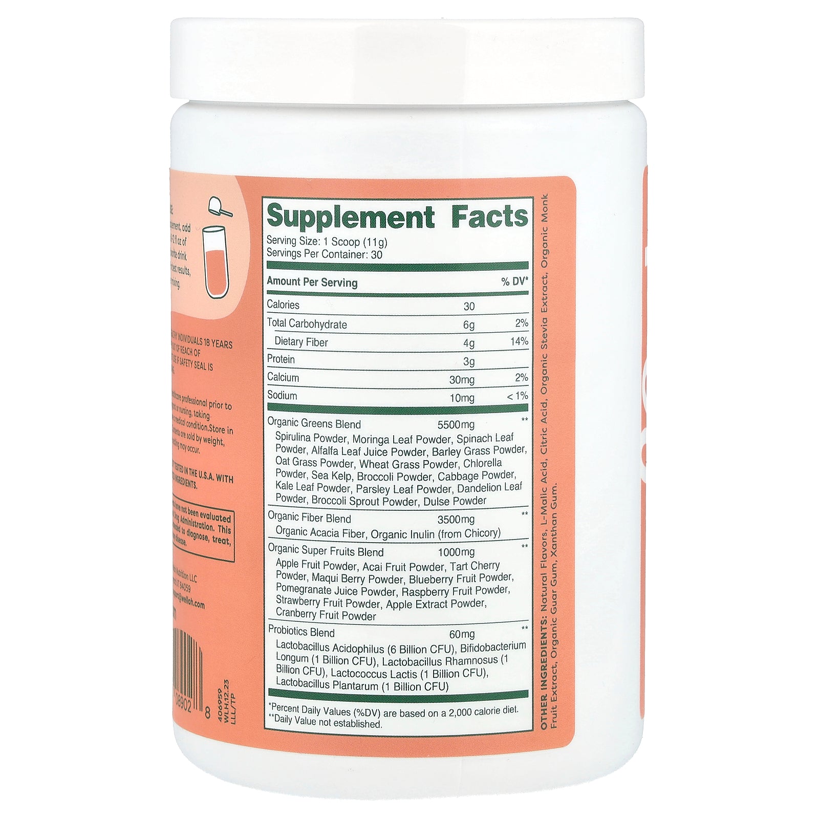 Foto 3 pulgar | Suplemento Wellah Leaf Laugh Love Daily Greens Tropical Punch - Venta Internacional.