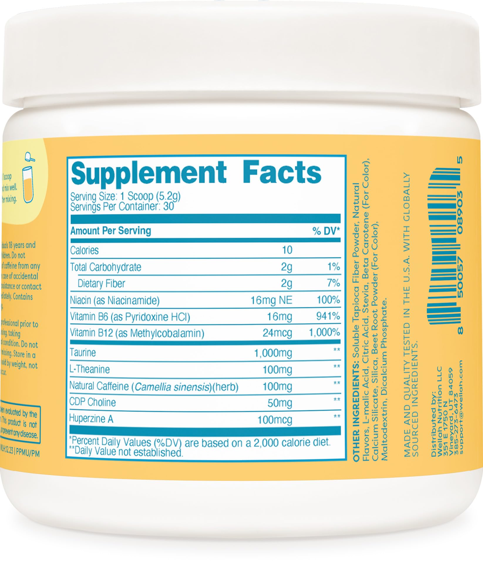 Foto 5 pulgar | Mezcla De Bebidas Energy Boost Wellah Perfect Pick-me-up  30 Porciones - Venta Internacional.