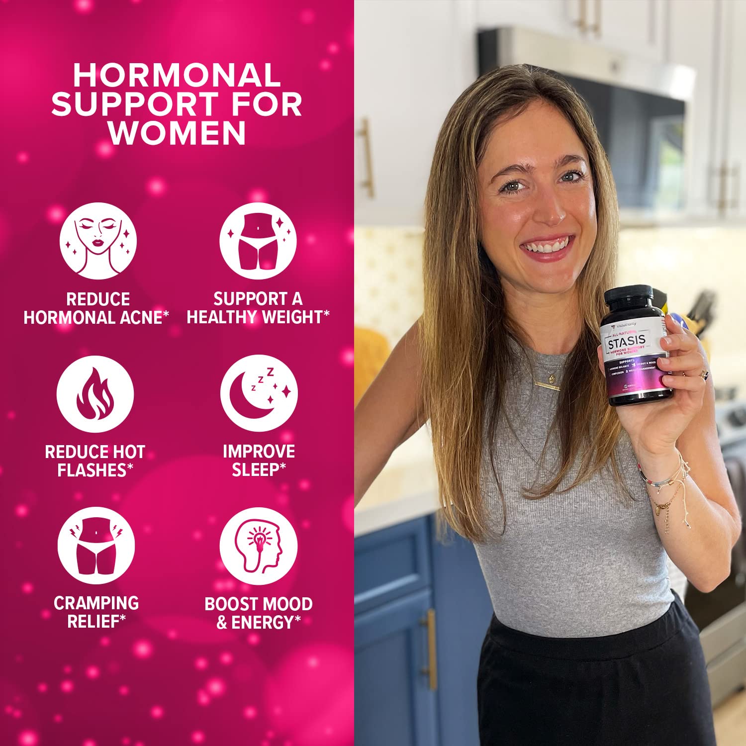 Foto 3 pulgar | Suplemento Vitauthority Women's Hormone Balance 1 Mes - Venta Internacional.