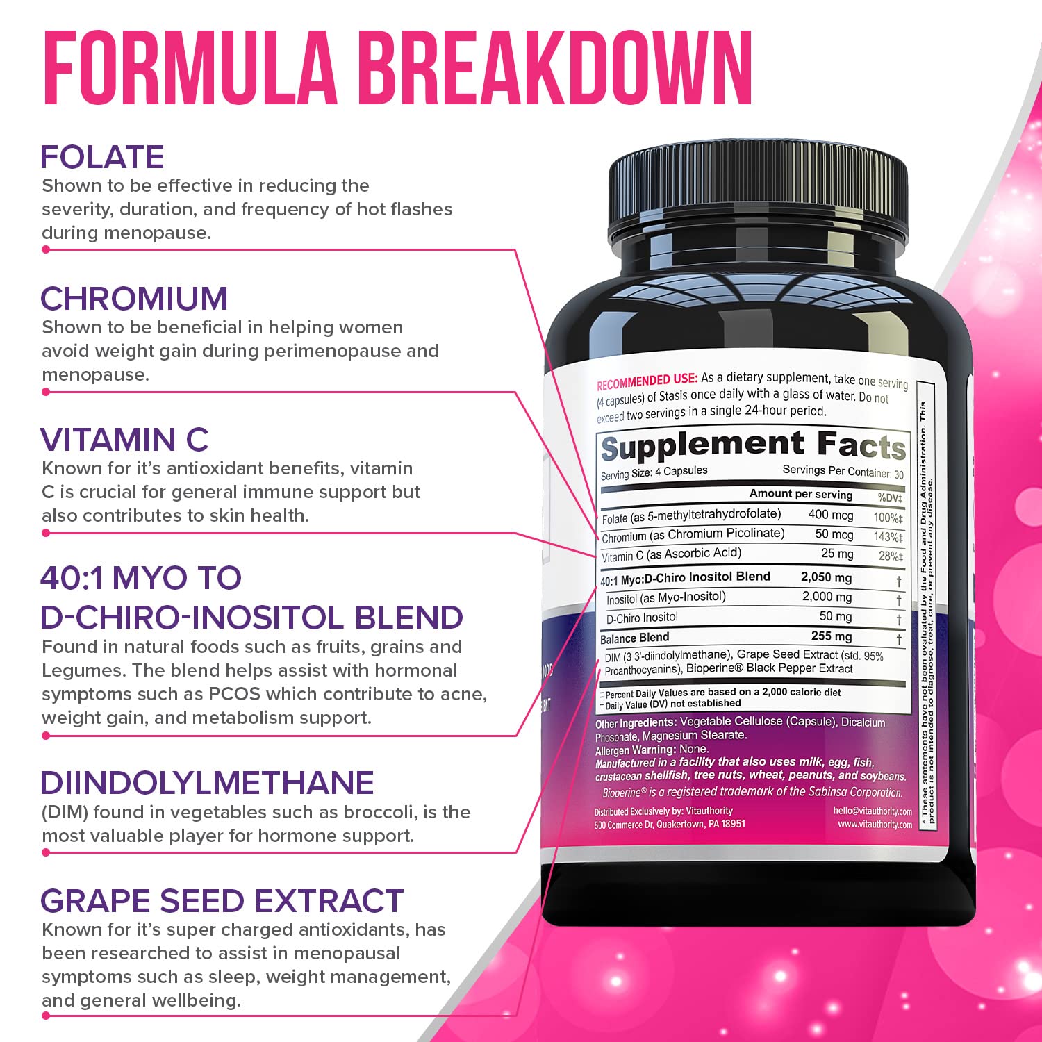 Foto 4 pulgar | Suplemento Vitauthority Women's Hormone Balance 1 Mes - Venta Internacional.