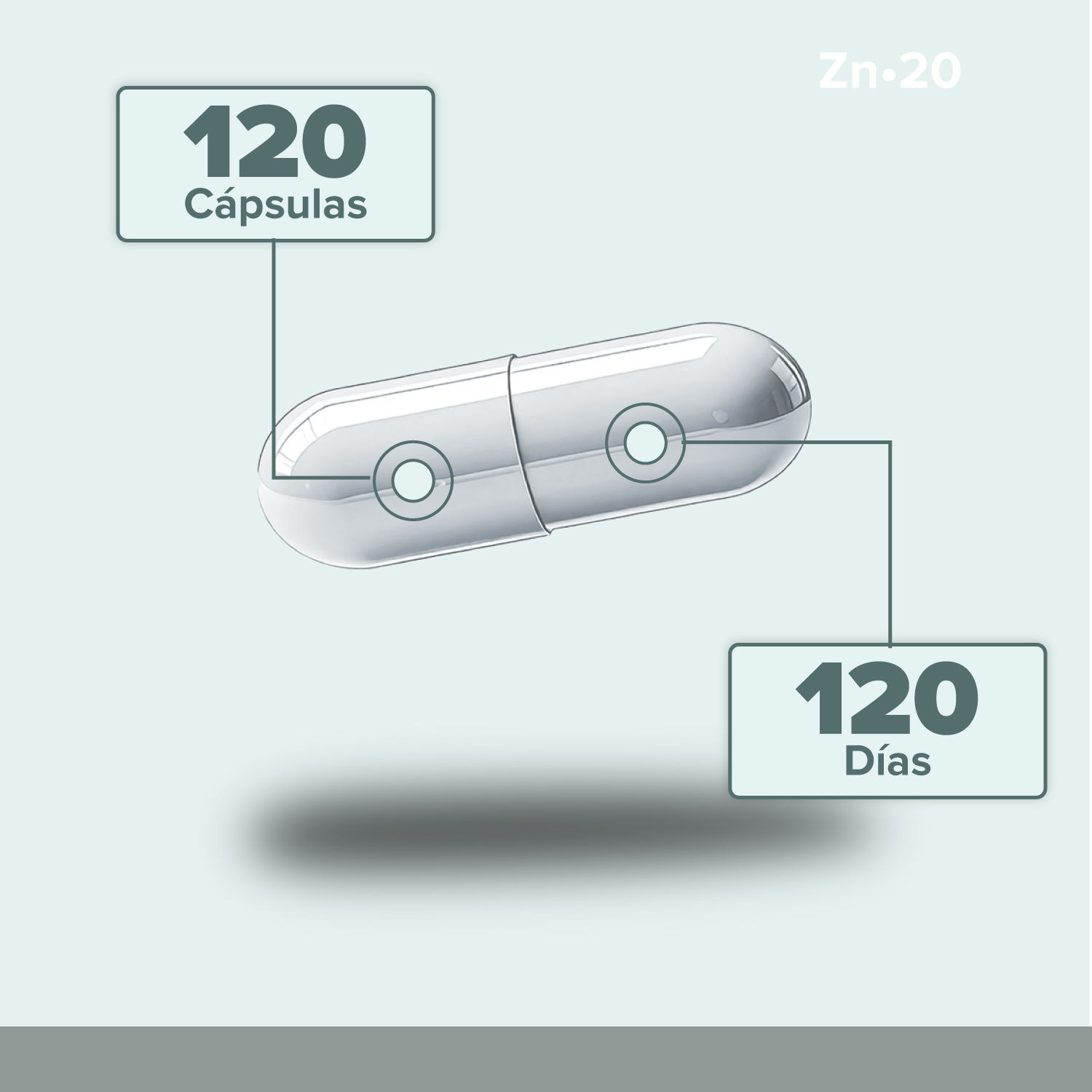 Foto 4 pulgar | 5h8 Zn20 Zinc 120 Caps