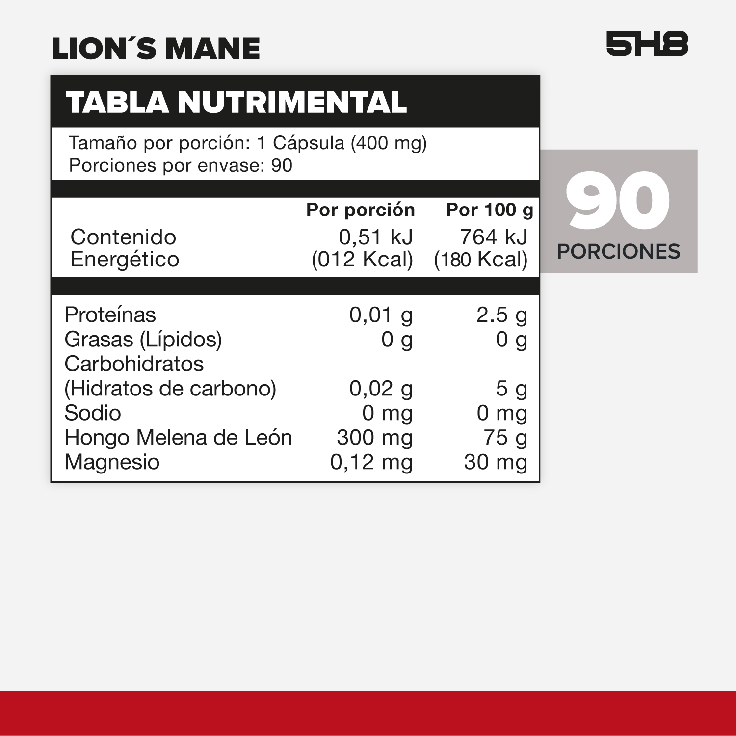 Foto 3 pulgar | 5h8 Lions Mane 90 Caps