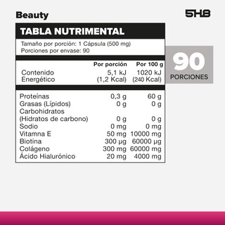 Foto 2 | Beauty 5H8 90 Cápsulas