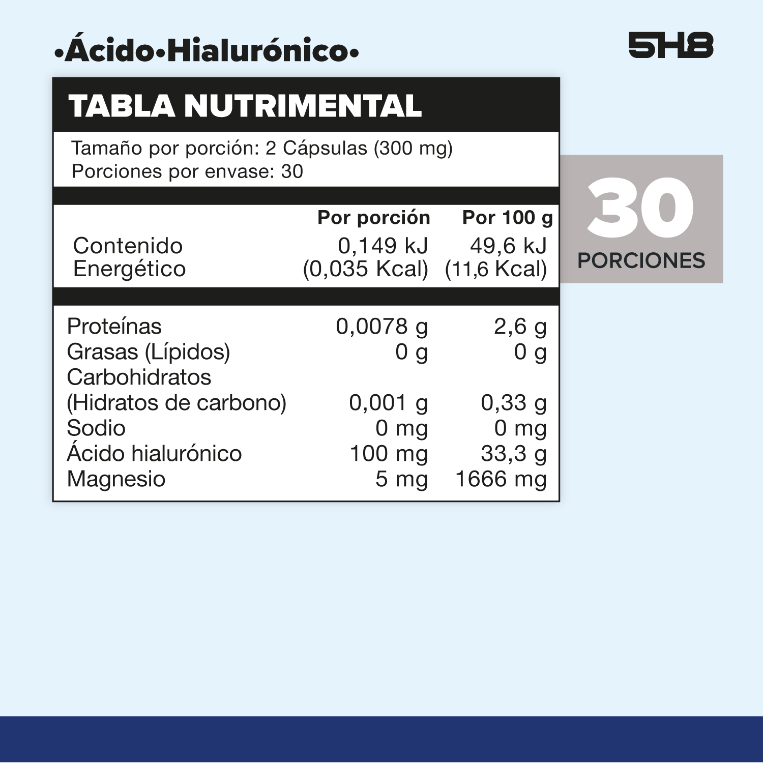Foto 3 pulgar | Suplemento Alimenticio 5h8 Acido Hialuronico 60 Caps