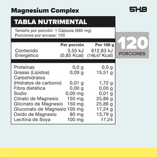 Foto 2 | Magnesium Complex 5H8 120 Cápsulas
