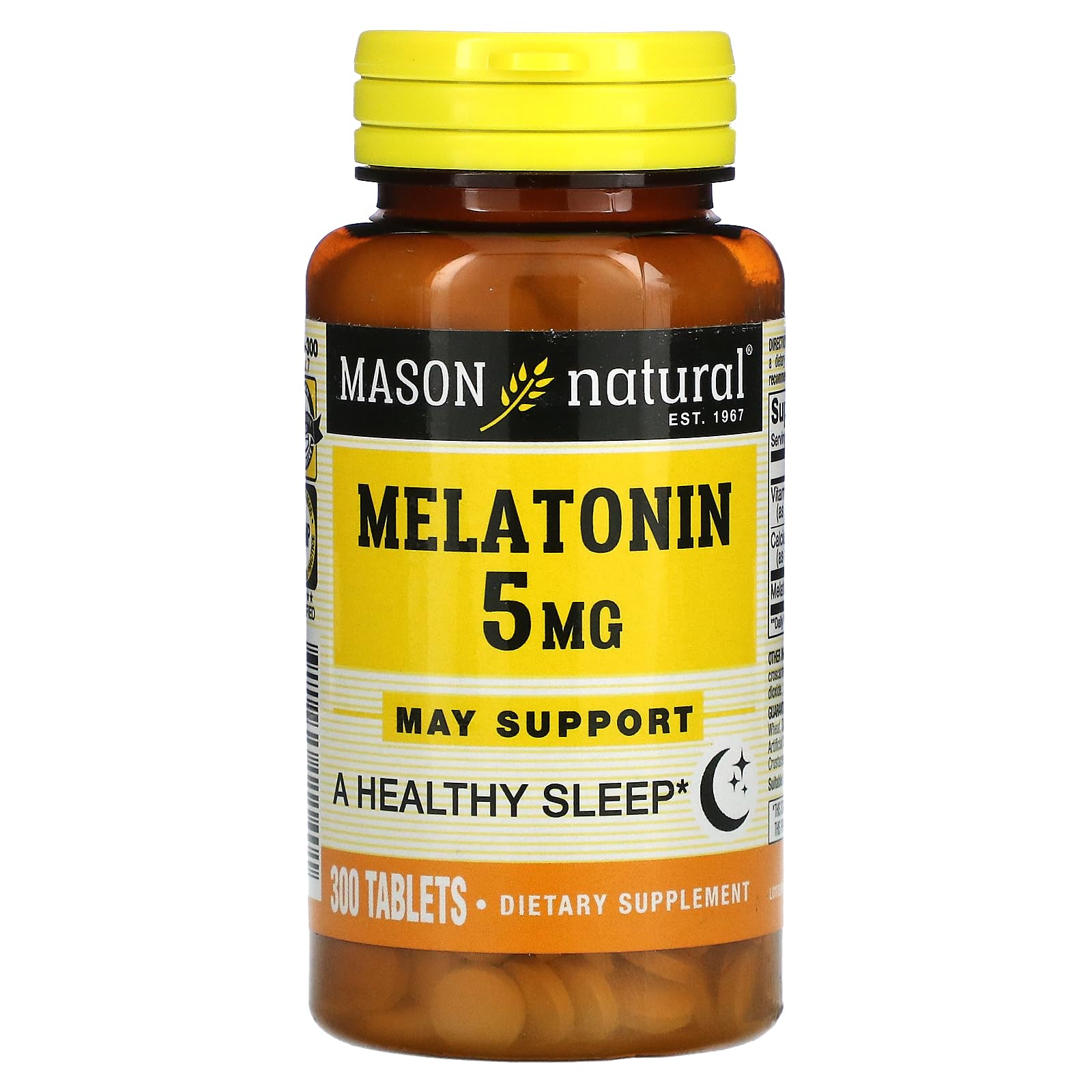 Foto 2 pulgar | Suplemento Mason Natural Melatonin 5 Mg 300 Comprimidos - Venta Internacional.