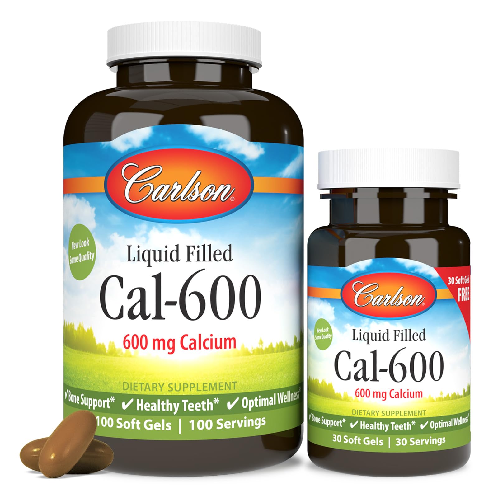 Foto 2 pulgar | Suplemento Carlson Cal-600 De Calcio  600 Mg  Soporte Óseo  130 Cápsulas Blandas - Venta Internacional.