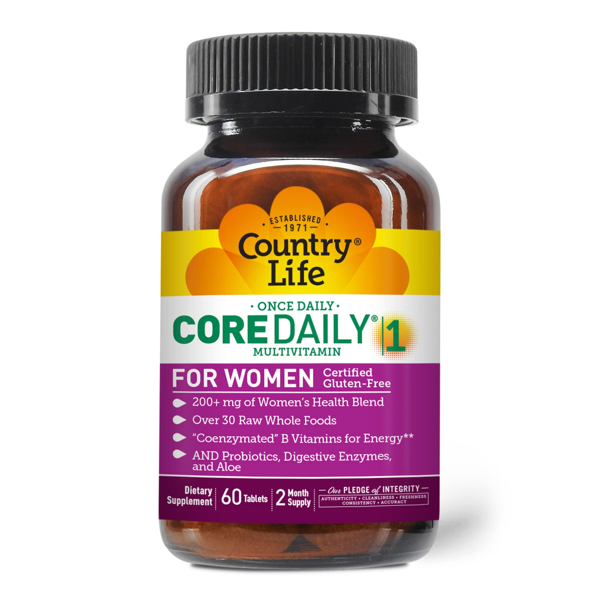 Foto 2 pulgar | Multivitamínico Country Life Core 1 Daily Women 60 Comprimidos - Venta Internacional.