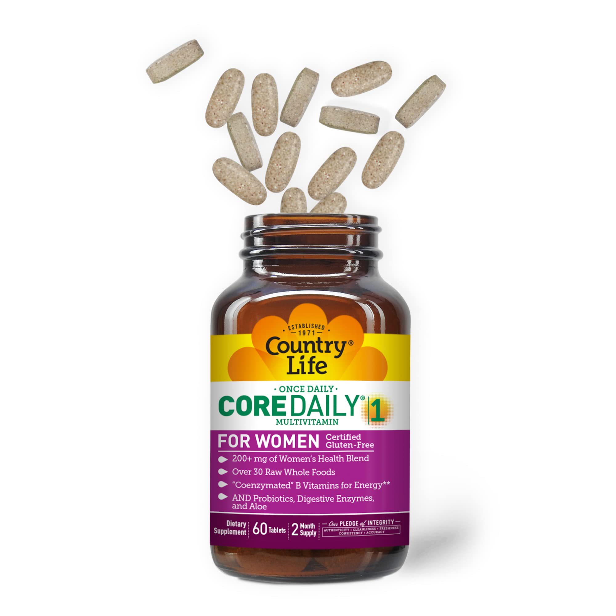 Foto 4 pulgar | Multivitamínico Country Life Core 1 Daily Women 60 Comprimidos - Venta Internacional.