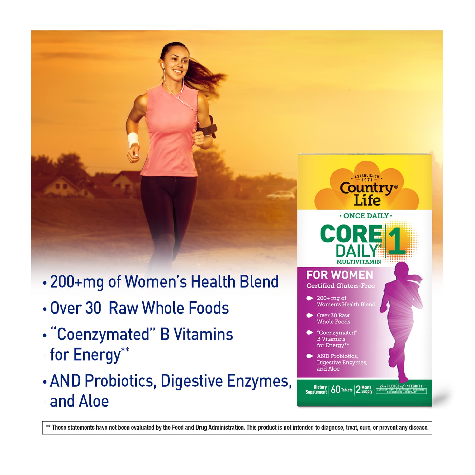 Foto 6 pulgar | Multivitamínico Country Life Core 1 Daily Women 60 Comprimidos - Venta Internacional.