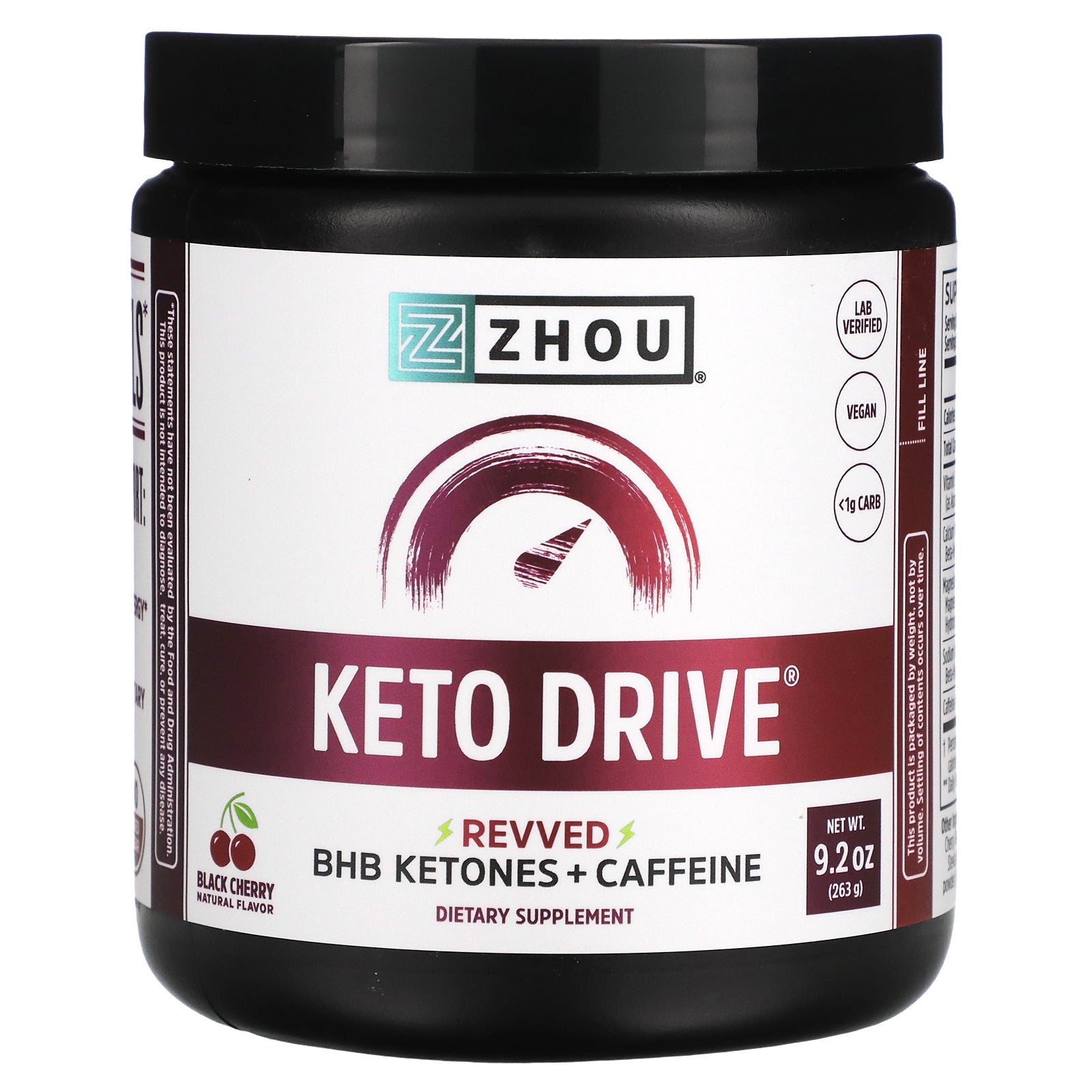 Foto 1 | Suplemento Zhou Nutrition Keto Drive Revved Black Cherry 263 G - Venta Internacional.