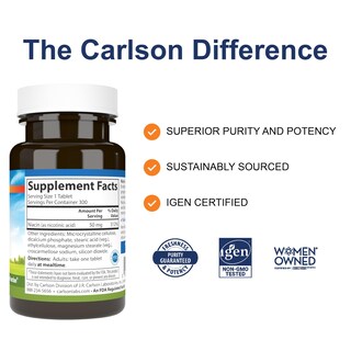 Foto 2 | Suplemento Carlson Niacina 50 Mg 300 Tabletas - Venta Internacional.