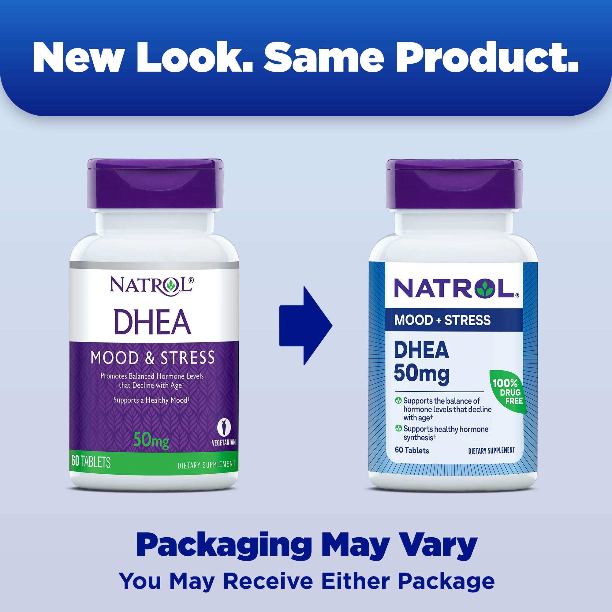 Foto 3 pulgar | Suplemento Natrol Mood & Stress Dhea 50 Mg  60 Comprimidos - Venta Internacional.