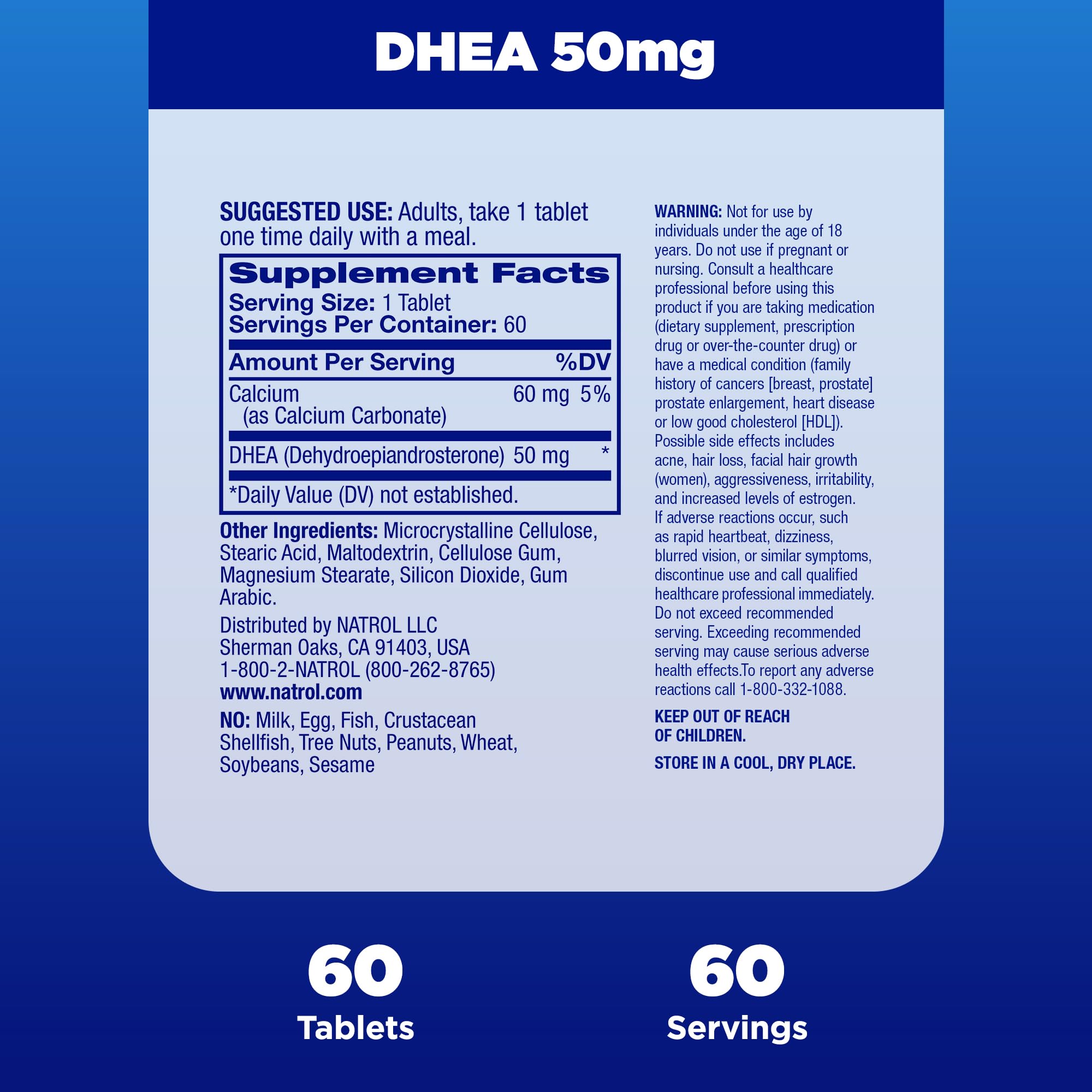 Foto 6 pulgar | Suplemento Natrol Mood & Stress Dhea 50 Mg  60 Comprimidos - Venta Internacional.