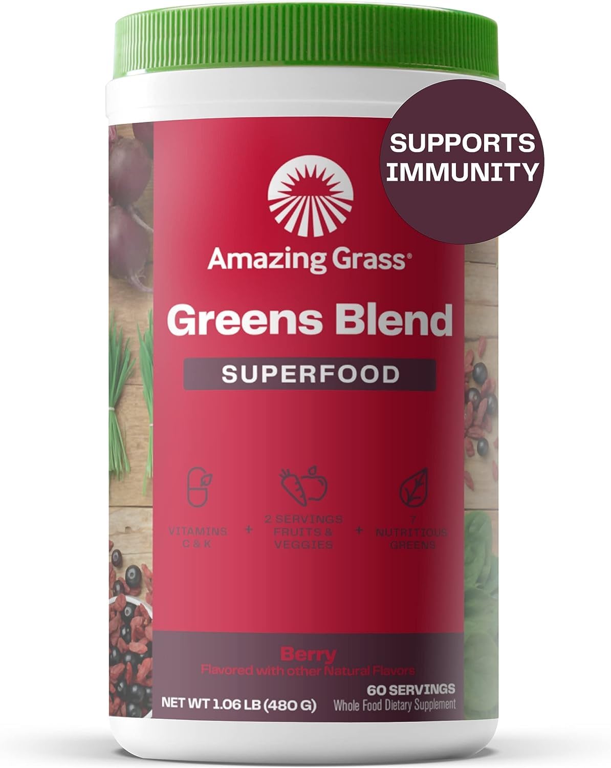 Foto 1 | Superalimento En Polvo Amazing Grass Greens Con Enzimas Digestivas - Venta Internacional.