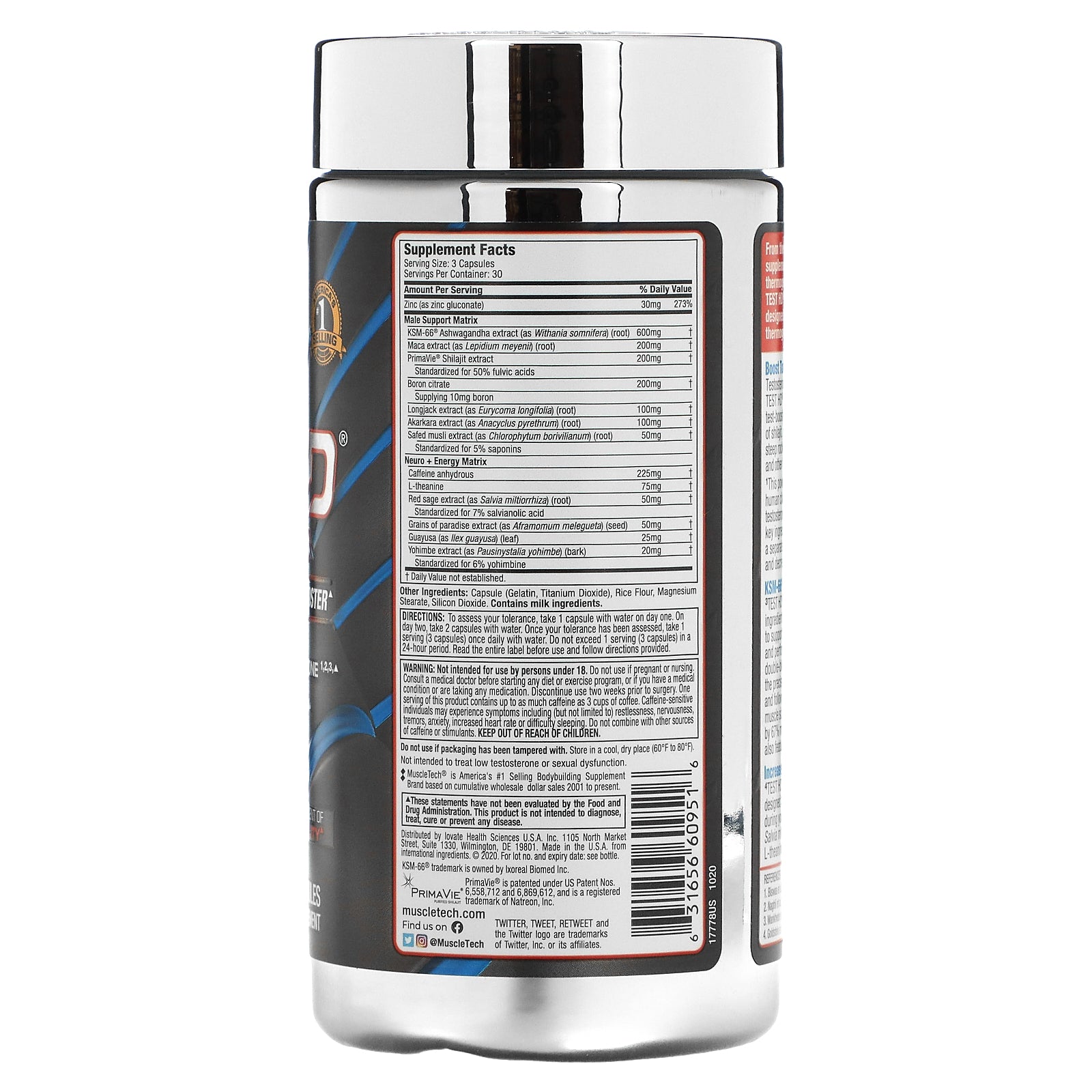 Foto 2 | Suplemento Muscletech Test Hd Thermo Termogenic 90 Cápsulas - Venta Internacional.