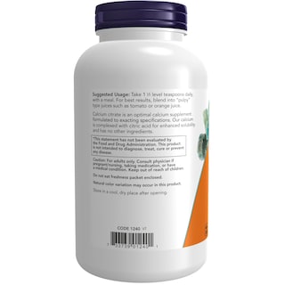 Foto 3 | Suplemento Now Foods Citrato De Calcio En Polvo 240 Ml Salud Ósea - Venta Internacional.