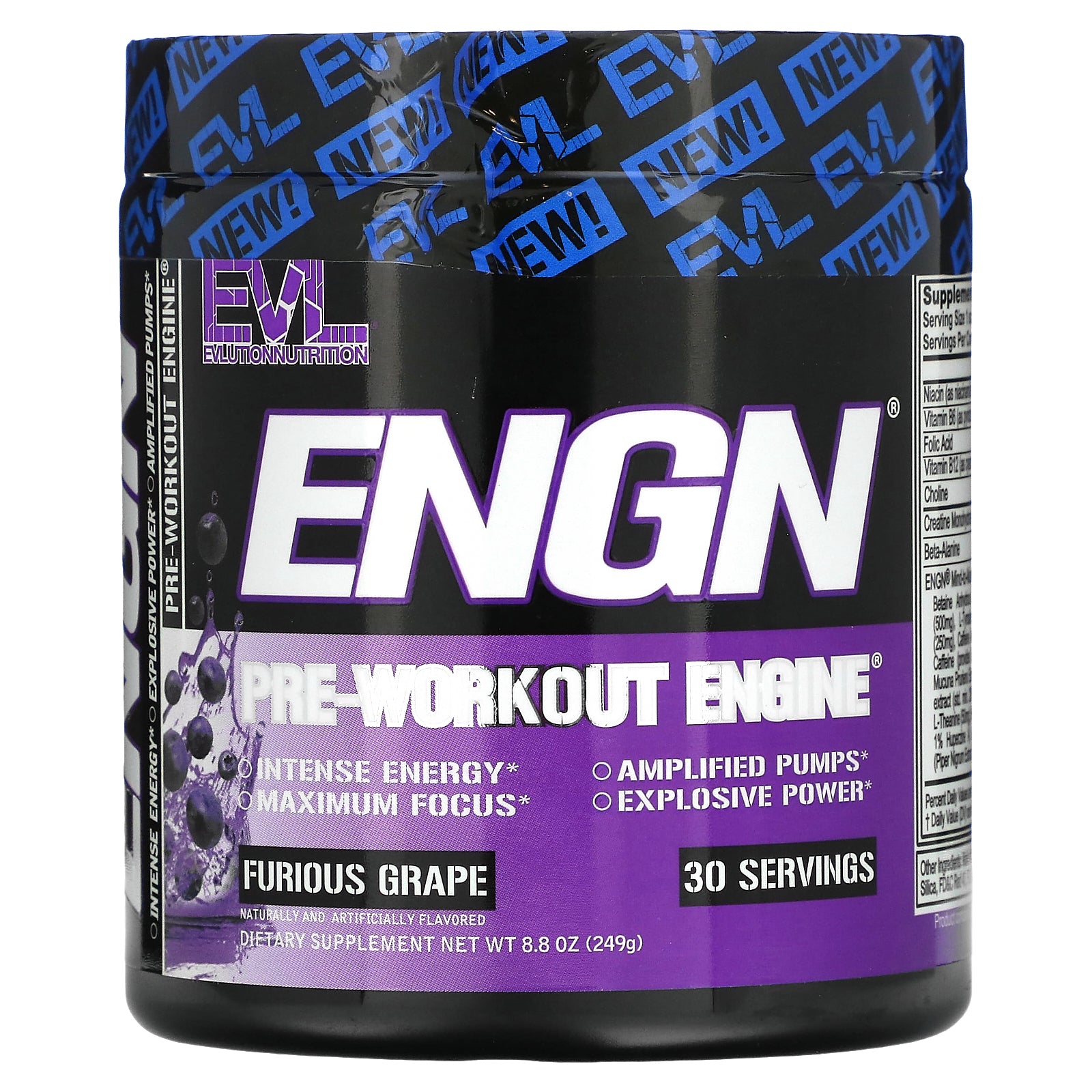 Foto 2 pulgar | Pre-entrenamiento Evlution Nutrition Engn Furious Grape 249 G - Venta Internacional.