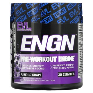 Foto 1 | Pre-entrenamiento Evlution Nutrition Engn Furious Grape 249 G - Venta Internacional.